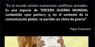 «Estamos viviendo la Tercera Guerra Mundial» El Papa Francisco asegura que «hay imperialismos en conflicto» y que cuando «se sienten amenazados y en declive, reaccionan pensando que la solución es» un conflicto bélico